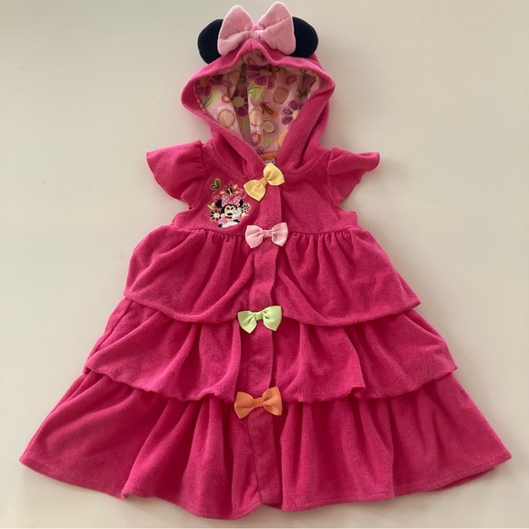 Minnie Mouse Printed  Terry Stuff Dress For Baby Girl In Pink Color main image 0